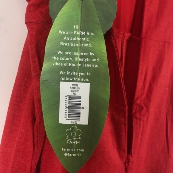 NWT Farm Rio Cherry red cropped jumpsuit Size XS - Picture 11 of 14